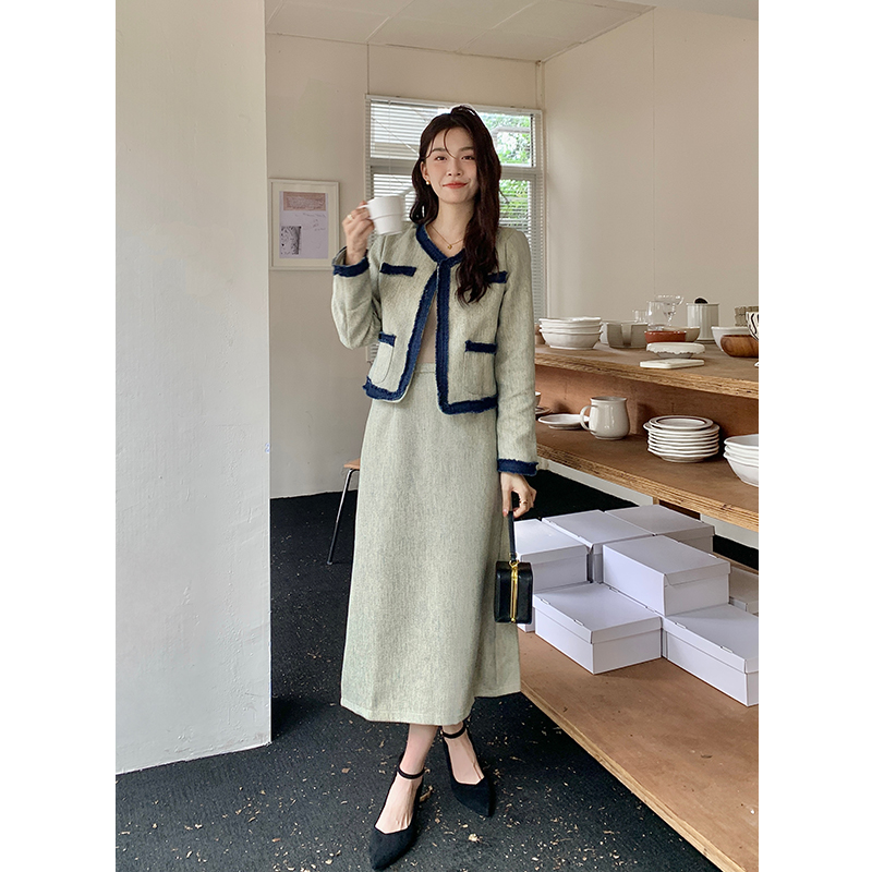 2024 Autumn Winter French Vintage Two-Piece Set Women's Fashion